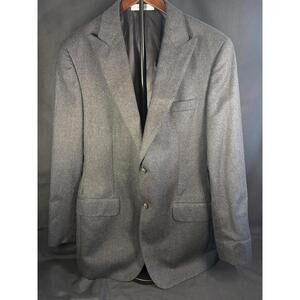 Lauren Ralph Lauren Blazer Mens 40R Charcoal Wool Cashmere Two Button Sport Coat